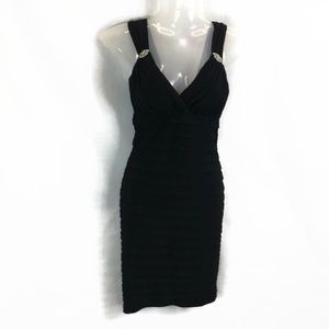 DRESSBARN Black Sleeveless Ruffle Cocktail Dress 8